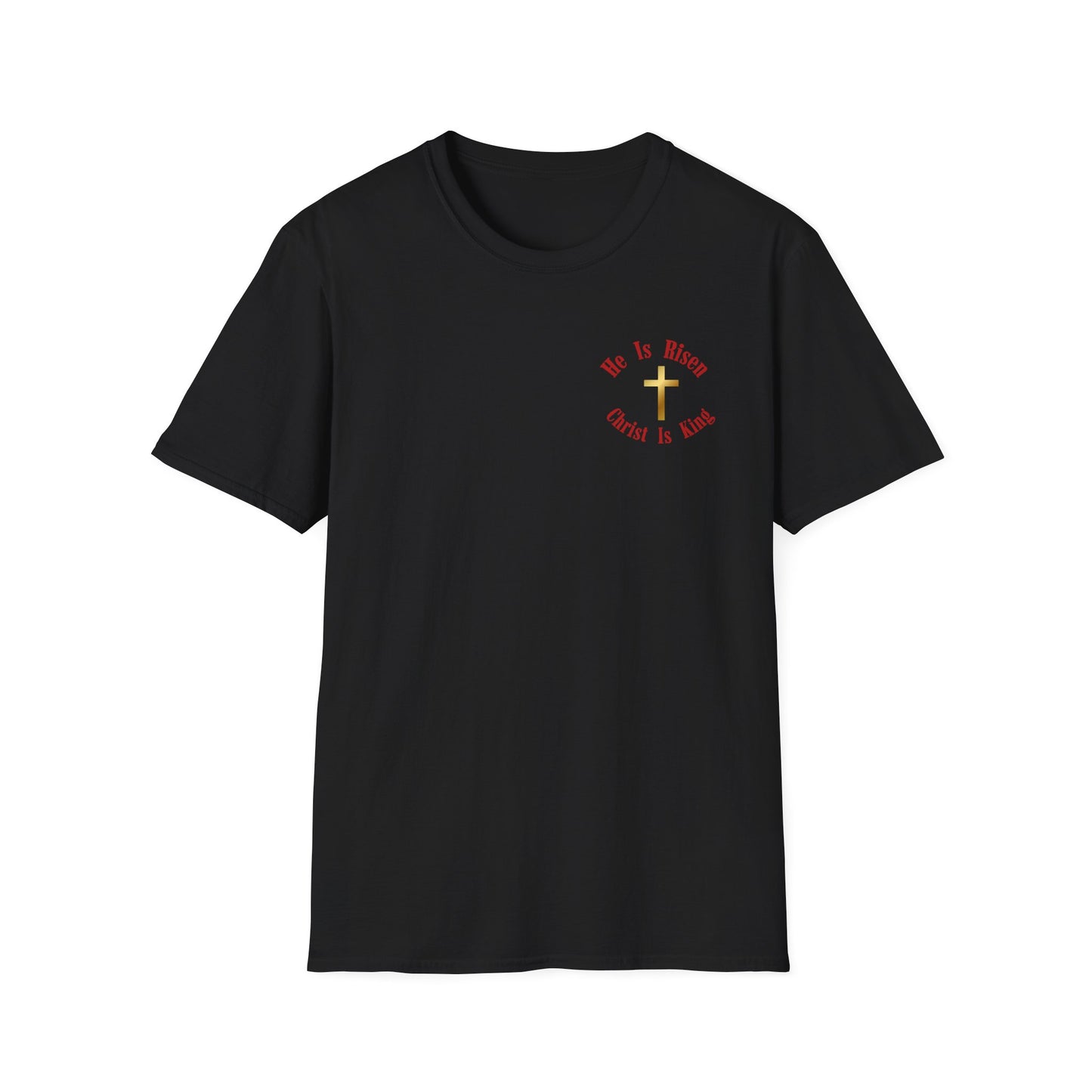 Christ Is King T‑Shirt — Faith Graphic Tee with Cross (Back Text)
