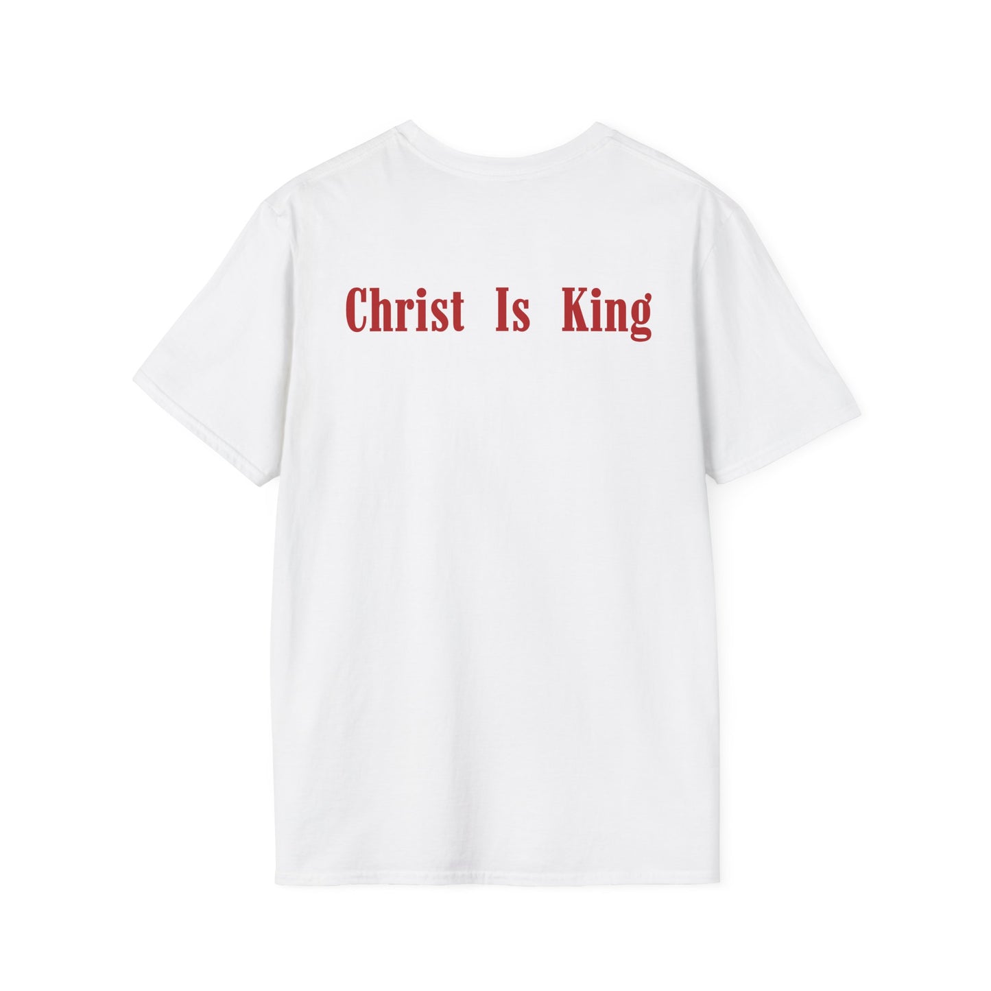 Christ Is King T‑Shirt — Faith Graphic Tee with Cross (Back Text)