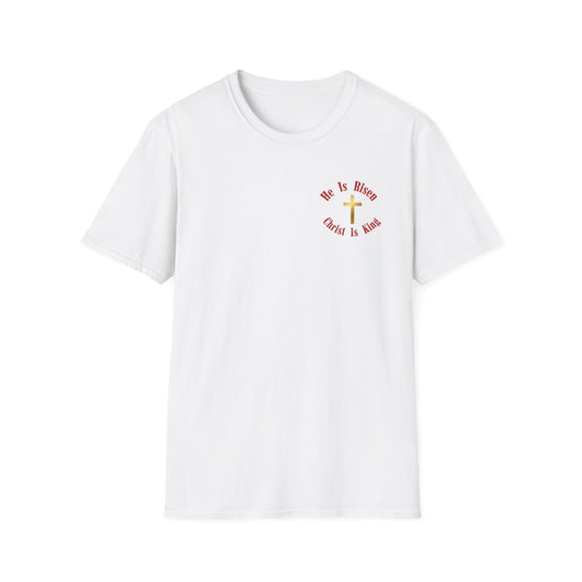 Christ Is King T‑Shirt — Faith Graphic Tee with Cross (Back Text)