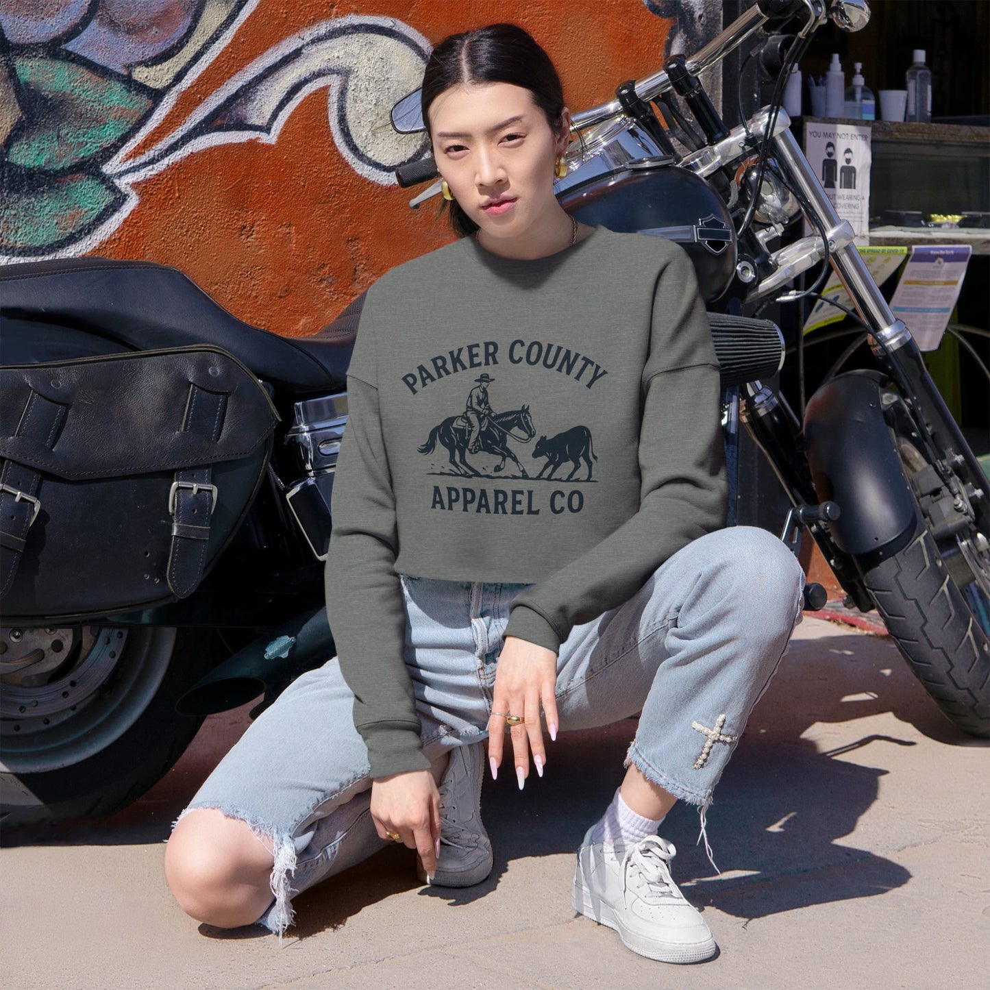 Parker County Cuttin' Horse Cropped Sweatshirt