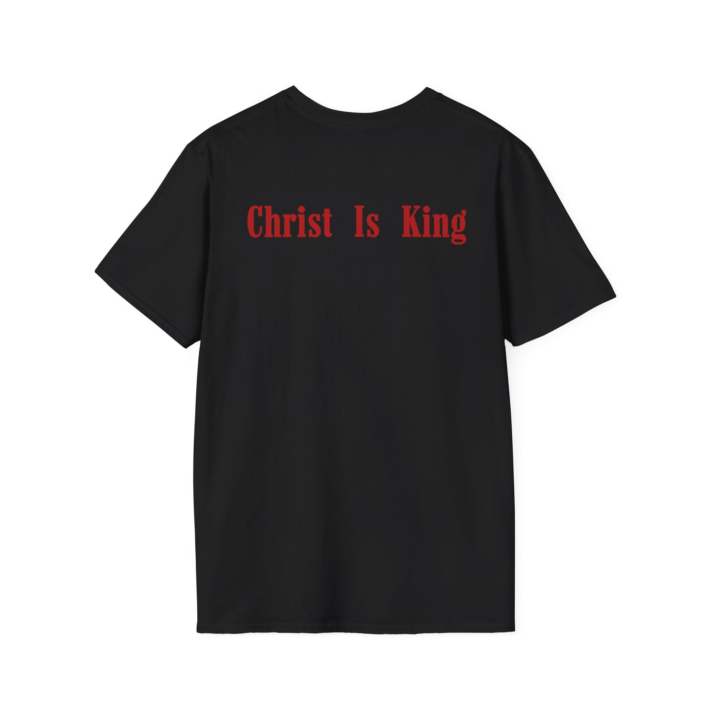 Christ Is King T‑Shirt — Faith Graphic Tee with Cross (Back Text)