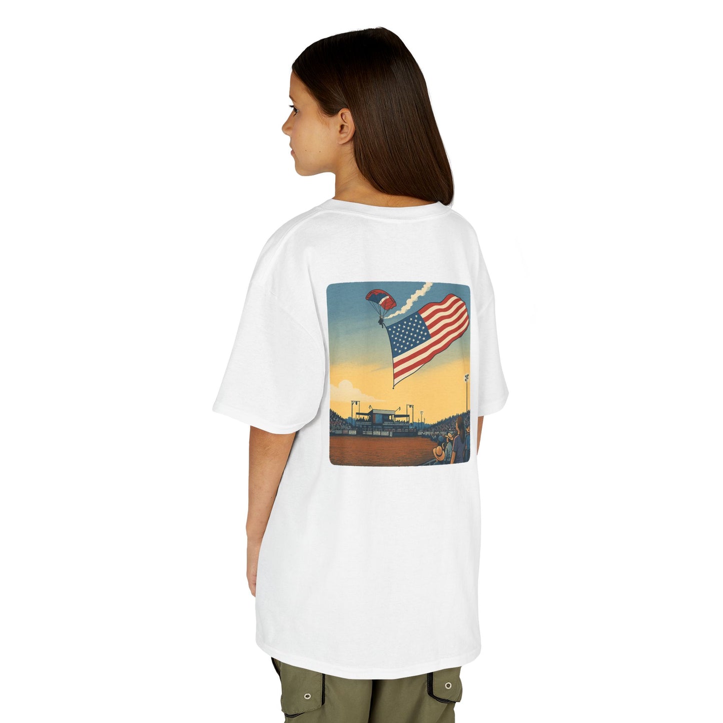 Kids Rodeo Flag Skydiver Tee