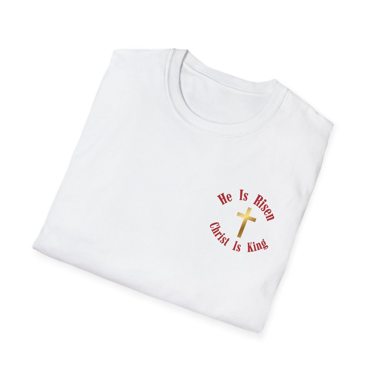 Christ Is King T‑Shirt — Faith Graphic Tee with Cross (Back Text)