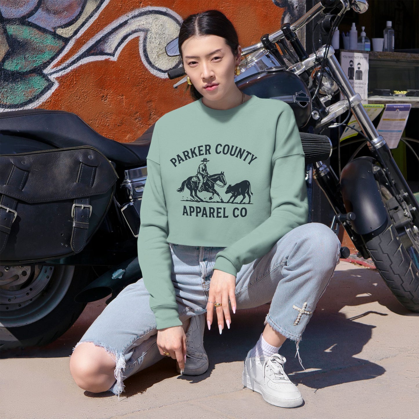 Parker County Cuttin' Horse Cropped Sweatshirt